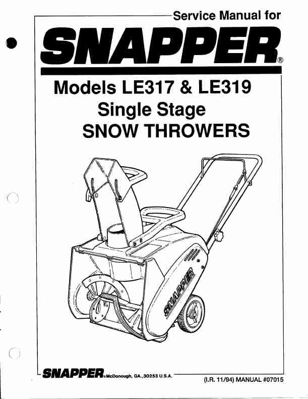 Snapper Snow Blower LE317-page_pdf